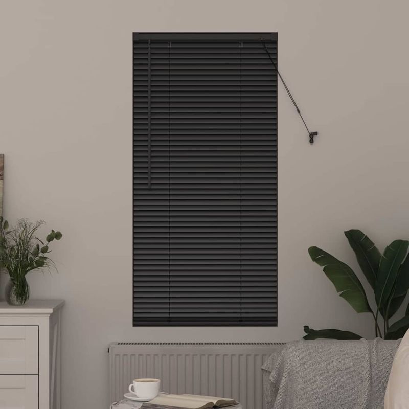 Casa si Gradina - Textile si covoare - Rulouri si jaluzele - Jaluzea pentru Fereastra cu perdele Altele Manual Negru 80 x 130 cm Aluminiu - Infinity.ro