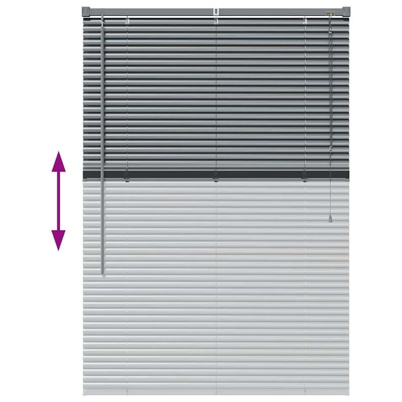 Casa si Gradina - Textile si covoare - Rulouri si jaluzele - Jaluzea pentru Fereastra Gri inchis 80 x 130 cm Aluminiu - Infinity.ro