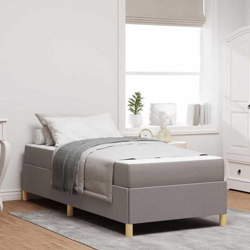 Casa si Gradina - Mobilier - Paturi si accesorii - Paturi - Pat cu arcuri Altele Negru si Maro si Alb 80 x 200 cm tesatura - Infinity.ro