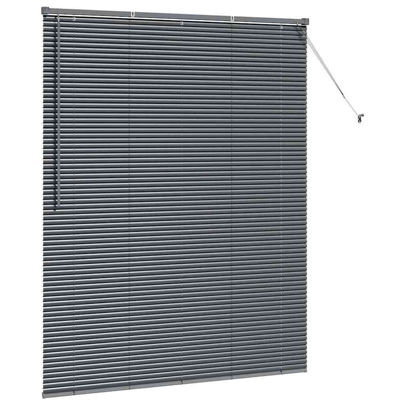Casa si Gradina - Textile si covoare - Rulouri si jaluzele - Jaluzea pentru Fereastra Gri inchis 140 x 175 cm Aluminiu - Infinity.ro