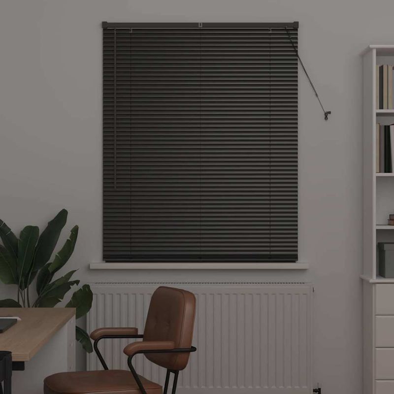 Casa si Gradina - Textile si covoare - Rulouri si jaluzele - Jaluzea pentru Fereastra cu perdele Altele Manual Negru 100 x 175 cm Aluminiu - Infinity.ro