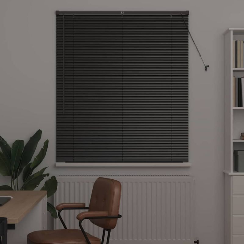 Casa si Gradina - Textile si covoare - Rulouri si jaluzele - Jaluzea pentru Fereastra cu perdele Altele Manual Negru 110 x 130 cm Aluminiu - Infinity.ro