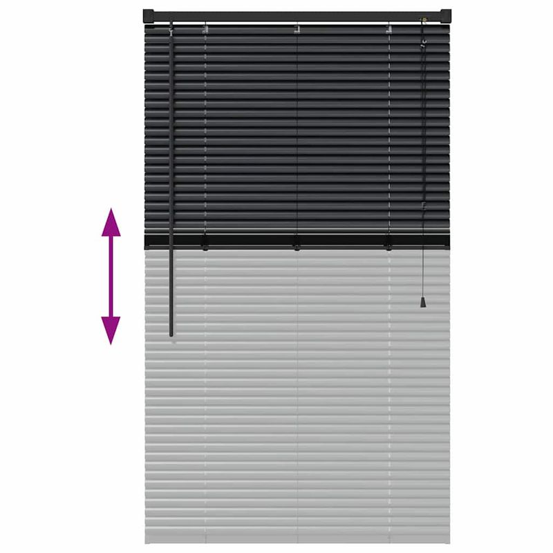 Casa si Gradina - Textile si covoare - Rulouri si jaluzele - Jaluzea pentru Fereastra cu perdele Altele Manual Negru 80 x 130 cm Aluminiu - Infinity.ro