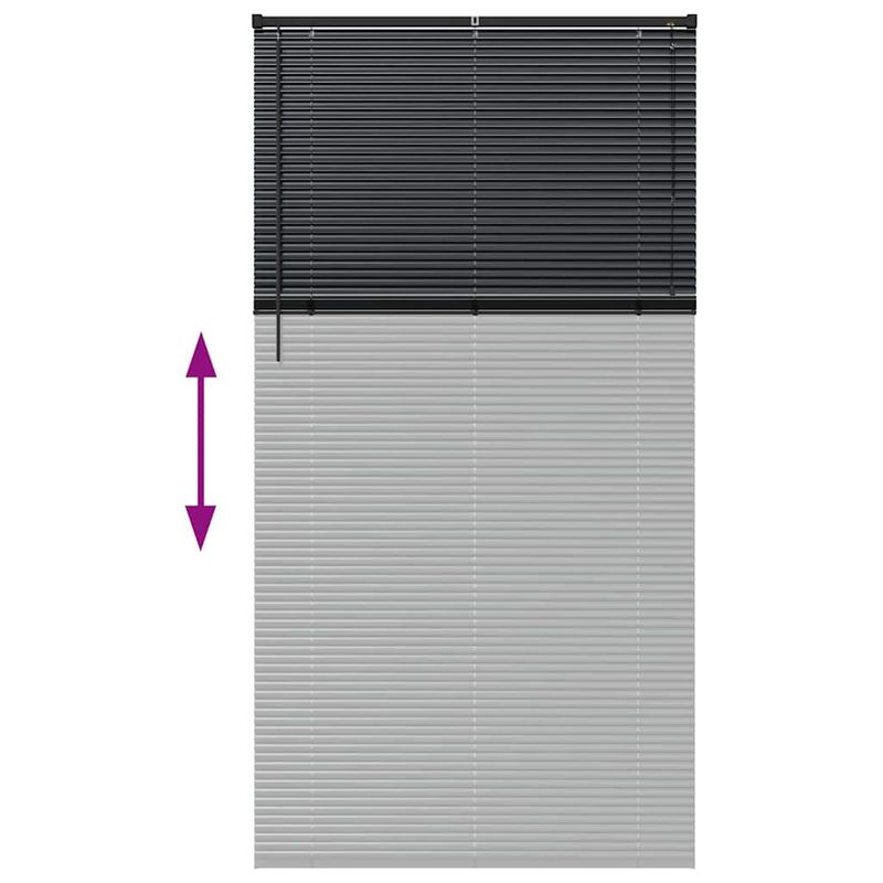 Casa si Gradina - Textile si covoare - Rulouri si jaluzele - Jaluzea pentru Fereastra cu perdele Altele Manual Negru 80 x 130 cm Aluminiu - Infinity.ro