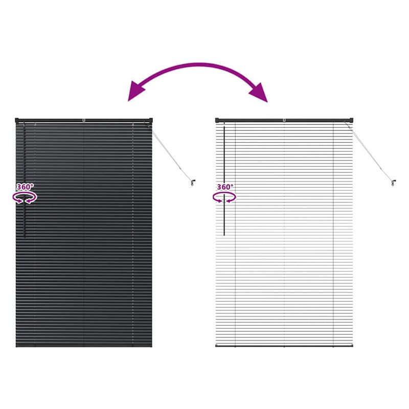 Casa si Gradina - Textile si covoare - Rulouri si jaluzele - Jaluzea pentru Fereastra cu perdele Altele Manual Negru 105 x 175 cm Aluminiu - Infinity.ro