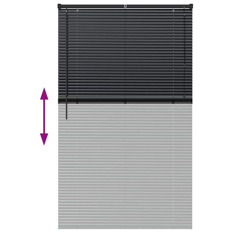 Casa si Gradina - Textile si covoare - Rulouri si jaluzele - Jaluzea pentru Fereastra cu perdele Altele Manual Negru 105 x 175 cm Aluminiu - Infinity.ro