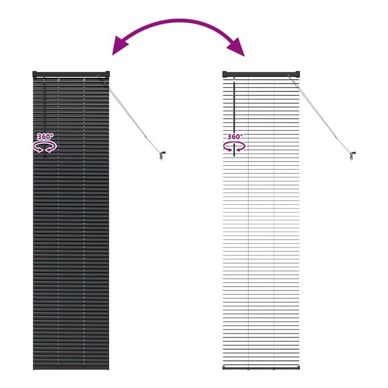 Casa si Gradina - Textile si covoare - Rulouri si jaluzele - Jaluzea pentru Fereastra cu perdele Altele Manual Negru 80 x 130 cm Aluminiu - Infinity.ro
