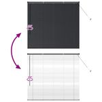 Casa si Gradina - Textile si covoare - Rulouri si jaluzele - Jaluzea pentru Fereastra cu perdele Altele Manual Negru 80 x 130 cm Aluminiu - Infinity.ro