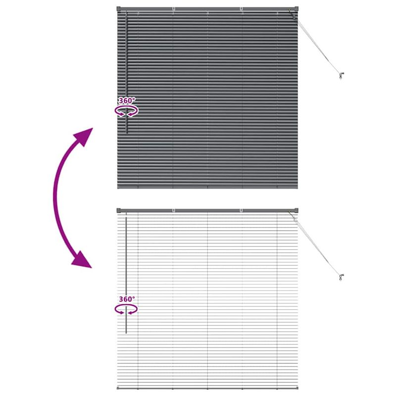 Casa si Gradina - Textile si covoare - Rulouri si jaluzele - Jaluzea pentru Fereastra Gri inchis 80 x 130 cm Aluminiu - Infinity.ro