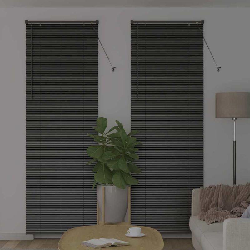 Casa si Gradina - Textile si covoare - Rulouri si jaluzele - Jaluzea pentru Fereastra cu perdele Altele Manual Negru 80 x 130 cm Aluminiu - Infinity.ro