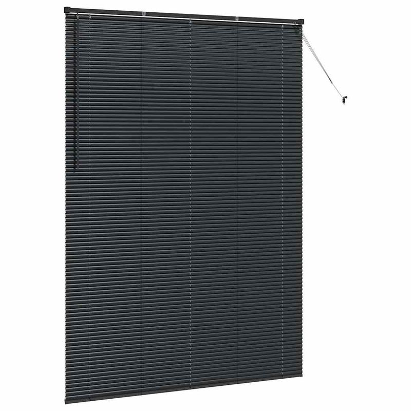 Casa si Gradina - Textile si covoare - Rulouri si jaluzele - Jaluzea pentru Fereastra cu perdele Altele Manual Negru 155 x 220 cm Aluminiu - Infinity.ro