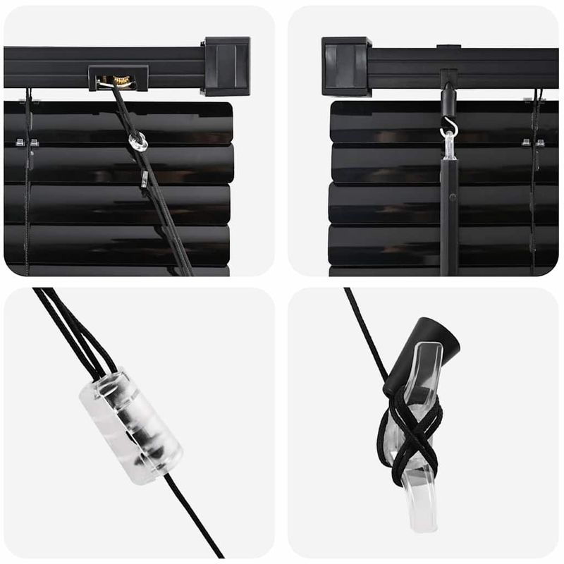 Casa si Gradina - Textile si covoare - Rulouri si jaluzele - Jaluzea pentru Fereastra cu perdele Altele Manual Negru 155 x 220 cm Aluminiu - Infinity.ro