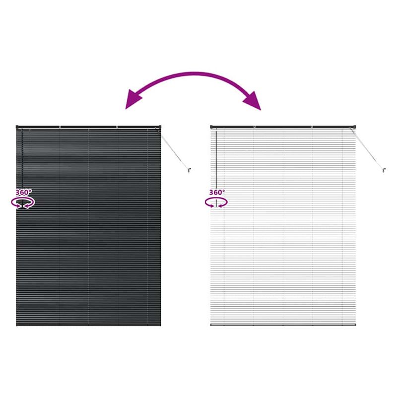 Casa si Gradina - Textile si covoare - Rulouri si jaluzele - Jaluzea pentru Fereastra cu perdele Altele Manual Negru 155 x 220 cm Aluminiu - Infinity.ro