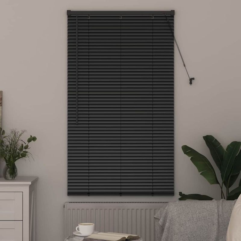 Casa si Gradina - Textile si covoare - Rulouri si jaluzele - Jaluzea pentru Fereastra cu perdele Altele Manual Negru 80 x 130 cm Aluminiu - Infinity.ro