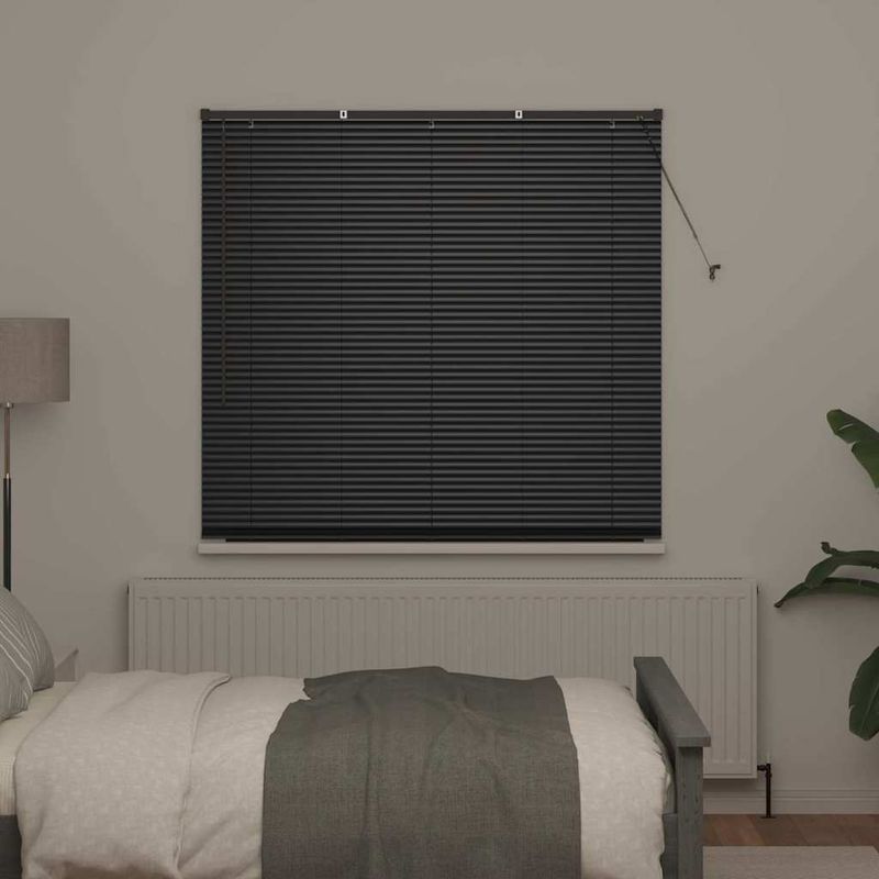 Casa si Gradina - Textile si covoare - Rulouri si jaluzele - Jaluzea pentru Fereastra cu perdele Altele Manual Negru 80 x 130 cm Aluminiu - Infinity.ro