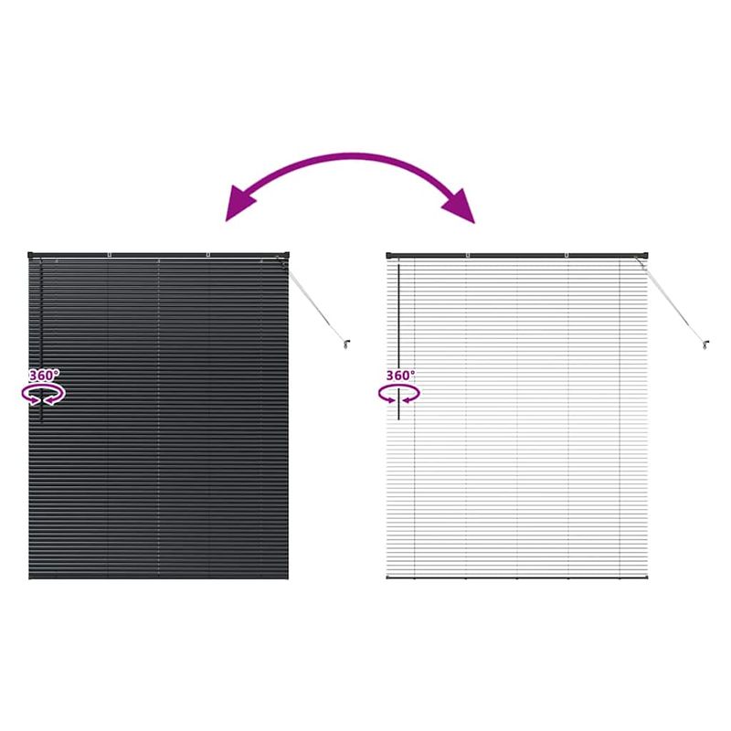 Casa si Gradina - Textile si covoare - Rulouri si jaluzele - Jaluzea pentru Fereastra cu perdele Altele Manual Negru 80 x 130 cm Aluminiu - Infinity.ro