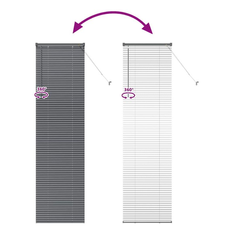 Casa si Gradina - Textile si covoare - Rulouri si jaluzele - Jaluzea pentru Fereastra Gri inchis 60 x 220 cm Aluminiu - Infinity.ro