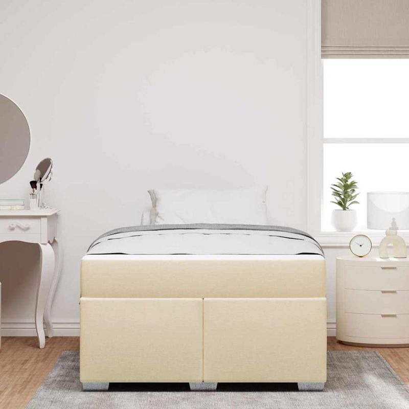 Casa si Gradina - Mobilier - Paturi si accesorii - Paturi - Cadru de pat Altele Crem 120 x 190 cm tesatura - Infinity.ro