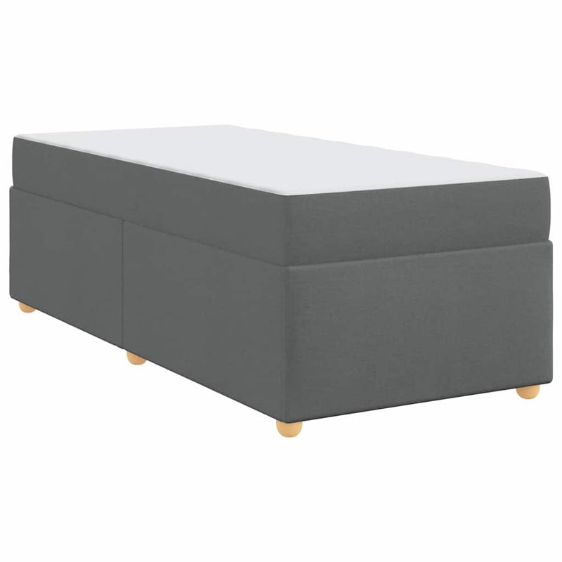 Casa si Gradina - Mobilier - Paturi si accesorii - Paturi - Cadru de pat cu saltea Altele Gri inchis 90 x 190 cm tesatura - Infinity.ro