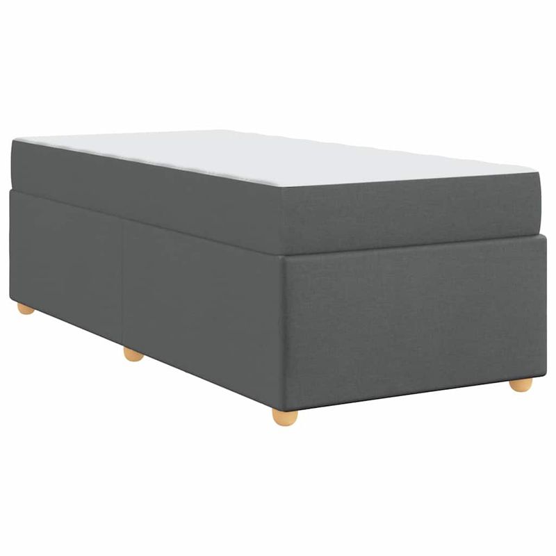 Casa si Gradina - Mobilier - Paturi si accesorii - Paturi - Cadru de pat cu saltea Altele Gri inchis 90 x 190 cm tesatura - Infinity.ro