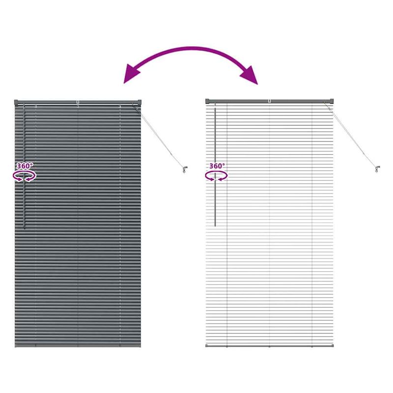 Casa si Gradina - Textile si covoare - Rulouri si jaluzele - Jaluzea pentru Fereastra Gri inchis 85 x 175 cm Aluminiu - Infinity.ro
