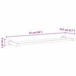 Casa si Gradina - Sanitare - Suporturi si accesorii baie - Suporturi baie - Suport pentru prosoape Negru 61 x 14.5 x 5 cm Otel inoxidabil - Infinity.ro