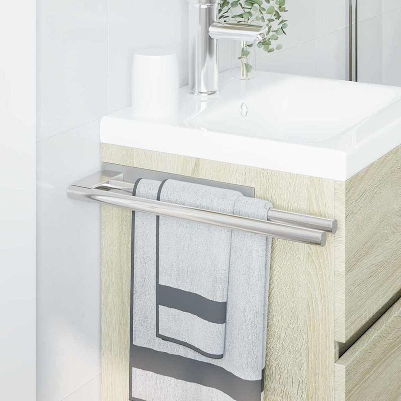 Casa si Gradina - Sanitare - Suporturi si accesorii baie - Suporturi baie - Suport pentru prosoape Argintiu 40 x 9 x 4 cm Otel inoxidabil - Infinity.ro