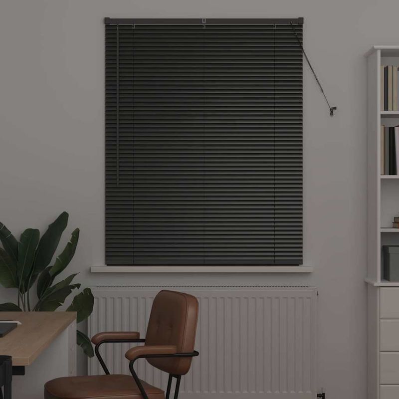Casa si Gradina - Textile si covoare - Rulouri si jaluzele - Jaluzea pentru Fereastra cu perdele Altele Manual Negru 100 x 130 cm Aluminiu - Infinity.ro