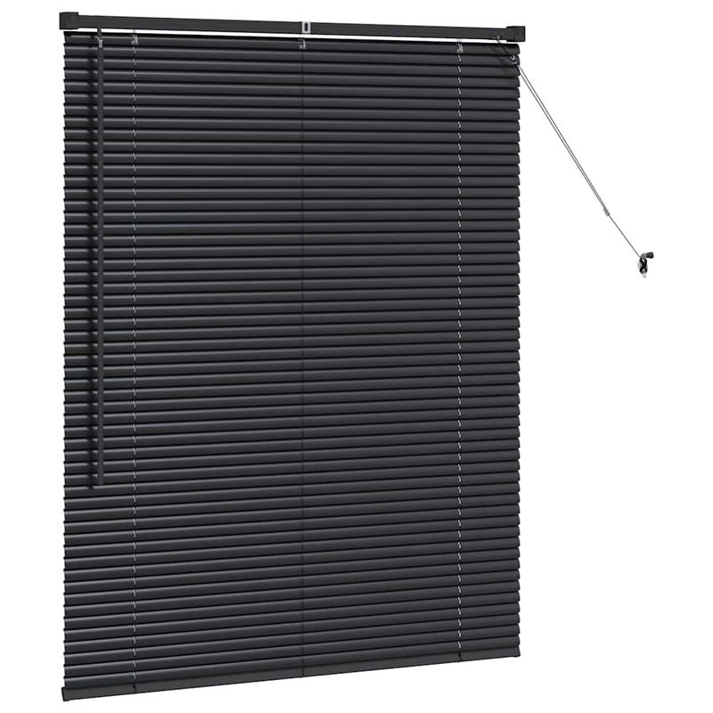 Casa si Gradina - Textile si covoare - Rulouri si jaluzele - Jaluzea pentru Fereastra cu perdele Altele Manual Negru 100 x 130 cm Aluminiu - Infinity.ro