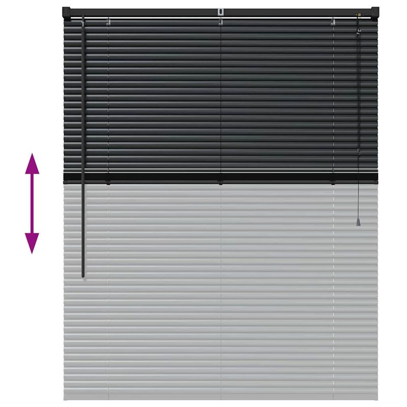Casa si Gradina - Textile si covoare - Rulouri si jaluzele - Jaluzea pentru Fereastra cu perdele Altele Manual Negru 100 x 130 cm Aluminiu - Infinity.ro
