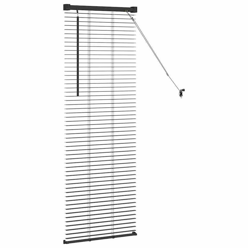 Casa si Gradina - Textile si covoare - Rulouri si jaluzele - Jaluzea pentru Fereastra cu perdele Altele Manual Negru 80 x 130 cm Aluminiu - Infinity.ro