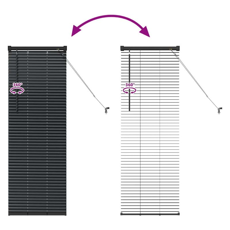 Casa si Gradina - Textile si covoare - Rulouri si jaluzele - Jaluzea pentru Fereastra cu perdele Altele Manual Negru 80 x 130 cm Aluminiu - Infinity.ro