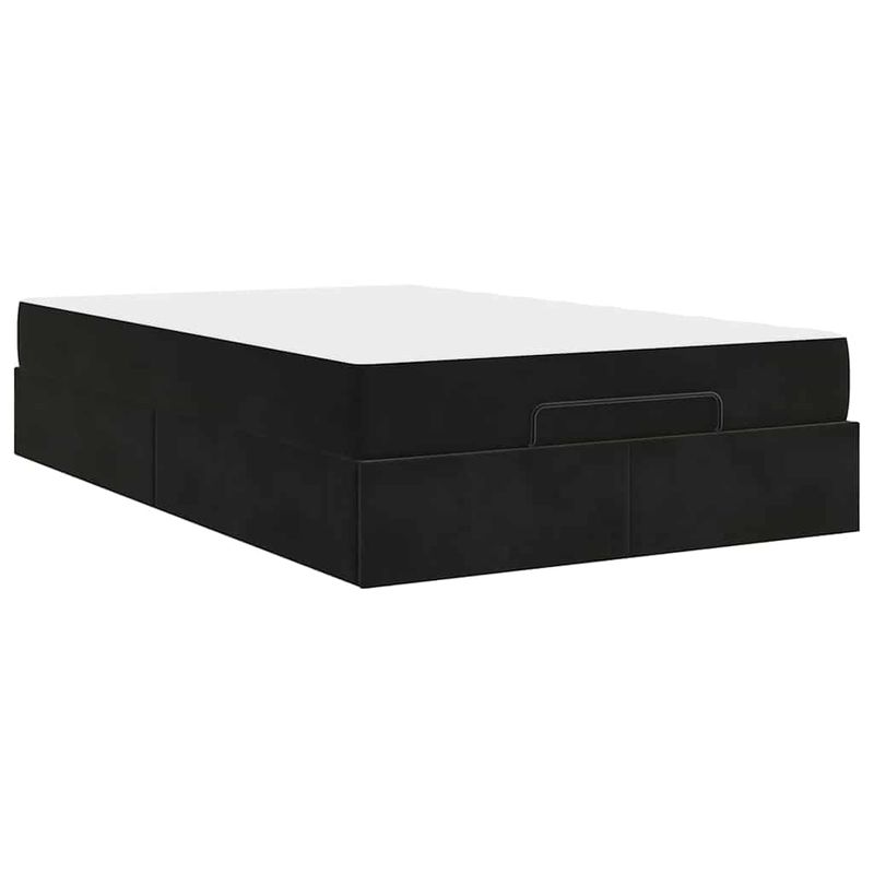 Casa si Gradina - Mobilier - Paturi si accesorii - Paturi - Cadru de pat cu depozitare Negru 120 x 200 cm Catifea - Infinity.ro