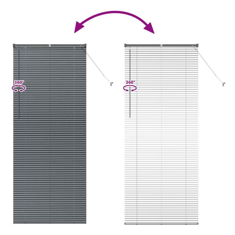 Casa si Gradina - Textile si covoare - Rulouri si jaluzele - Jaluzea pentru Fereastra Gri inchis 80 x 130 cm Aluminiu - Infinity.ro
