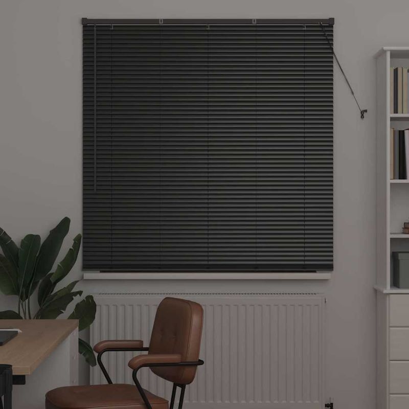 Casa si Gradina - Textile si covoare - Rulouri si jaluzele - Jaluzea pentru Fereastra cu perdele Altele Manual Negru 125 x 175 cm Aluminiu - Infinity.ro