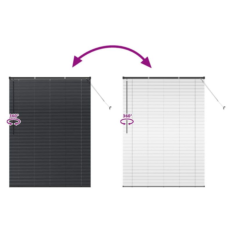 Casa si Gradina - Textile si covoare - Rulouri si jaluzele - Jaluzea pentru Fereastra cu perdele Altele Manual Negru 125 x 175 cm Aluminiu - Infinity.ro