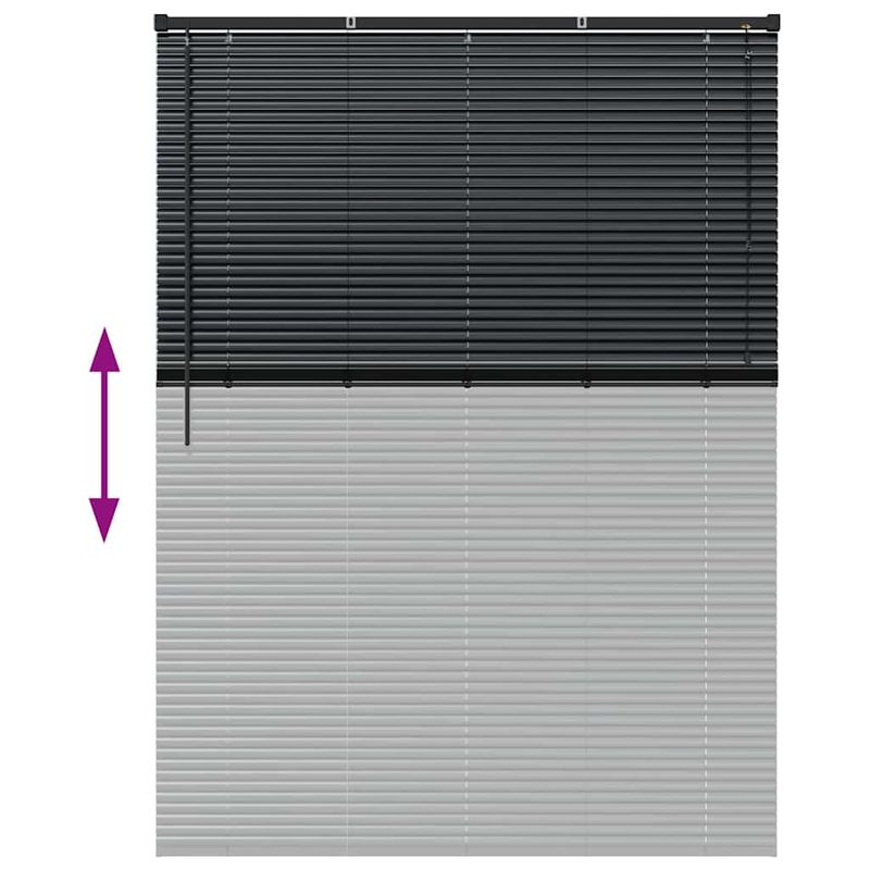 Casa si Gradina - Textile si covoare - Rulouri si jaluzele - Jaluzea pentru Fereastra cu perdele Altele Manual Negru 125 x 175 cm Aluminiu - Infinity.ro
