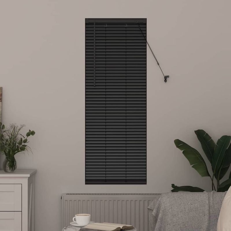 Casa si Gradina - Textile si covoare - Rulouri si jaluzele - Jaluzea pentru Fereastra cu perdele Altele Manual Negru 80 x 130 cm Aluminiu - Infinity.ro