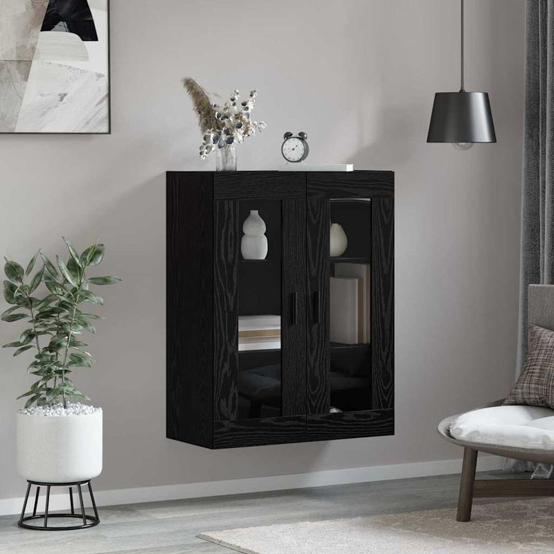Casa si Gradina - Mobilier - Comode si corpuri - Comode - Dulap montat pe perete cu raft Pe perete Stejar negru 69.5 x 34 x 90 cm - Infinity.ro