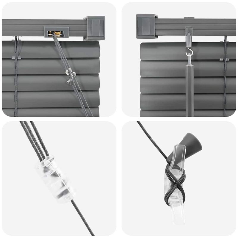 Casa si Gradina - Textile si covoare - Rulouri si jaluzele - Jaluzea pentru Fereastra Gri inchis 120 x 220 cm Aluminiu - Infinity.ro