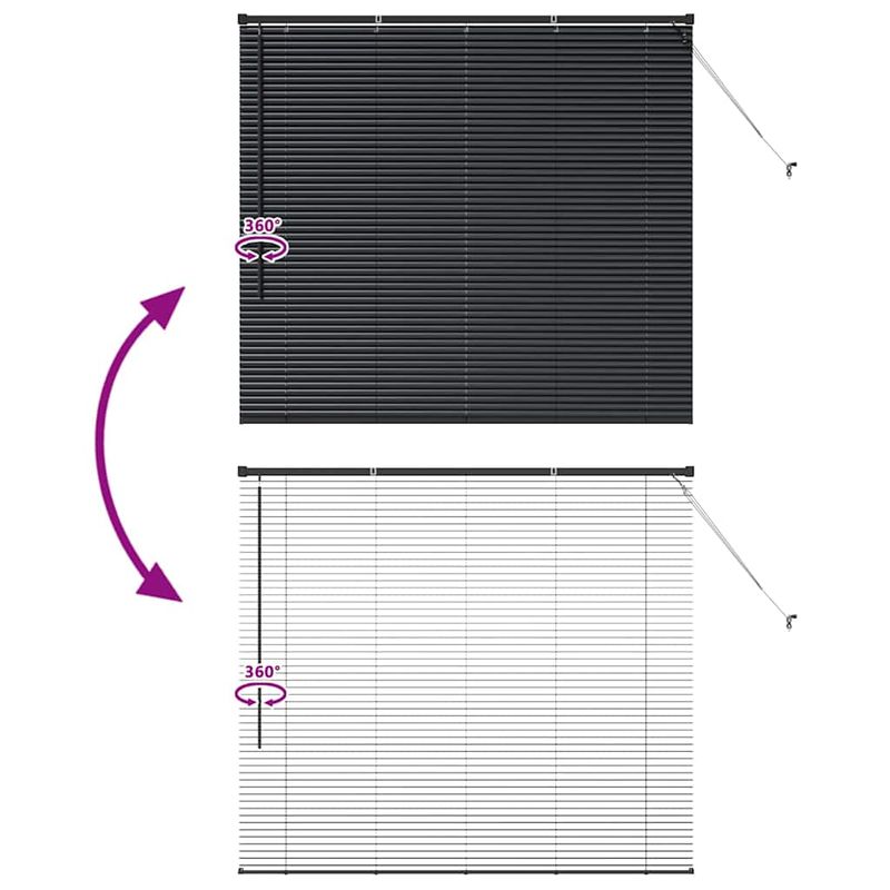 Casa si Gradina - Textile si covoare - Rulouri si jaluzele - Jaluzea pentru Fereastra cu perdele Altele Manual Negru 80 x 130 cm Aluminiu - Infinity.ro