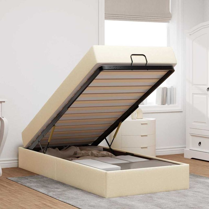Casa si Gradina - Mobilier - Paturi si accesorii - Paturi - Cadru de pat Crem 100 x 200 cm tesatura - Infinity.ro