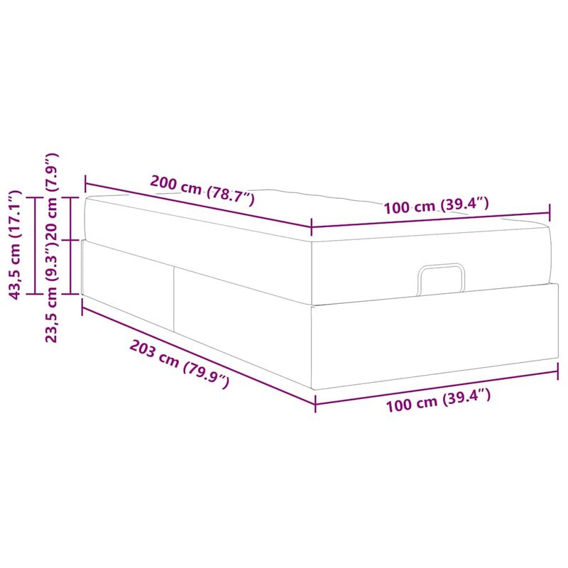 Casa si Gradina - Mobilier - Paturi si accesorii - Paturi - Cadru de pat Crem 100 x 200 cm tesatura - Infinity.ro