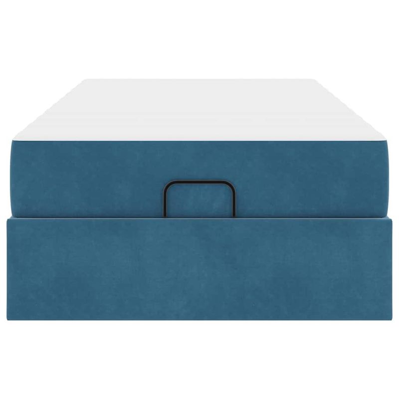 Casa si Gradina - Mobilier - Paturi si accesorii - Paturi - Cadru de pat cu depozitare albastru 90 x 190 cm Catifea - Infinity.ro