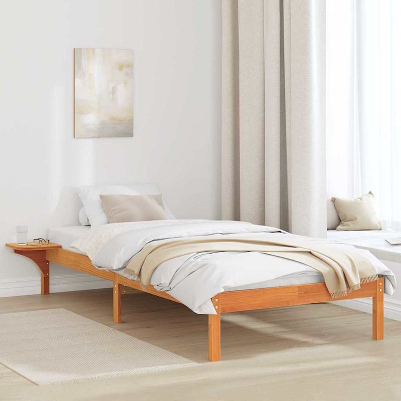 Casa si Gradina - Mobilier - Paturi si accesorii - Paturi - Cadru de pat cu mese laterale Maro 80 x 200 cm Maroniu cerat - Infinity.ro
