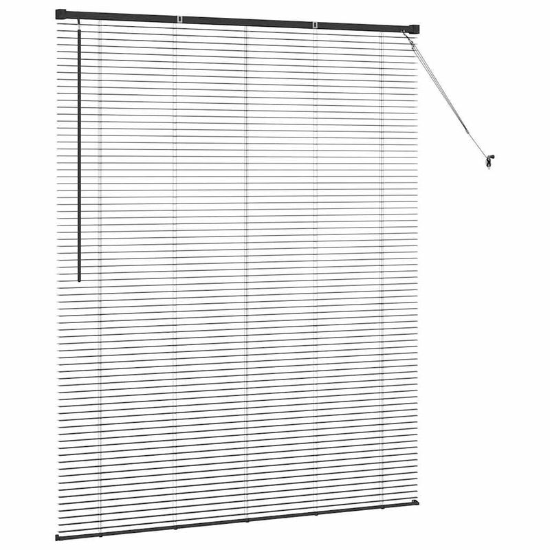 Casa si Gradina - Textile si covoare - Rulouri si jaluzele - Jaluzea pentru Fereastra cu perdele Altele Manual Negru 140 x 175 cm Aluminiu - Infinity.ro