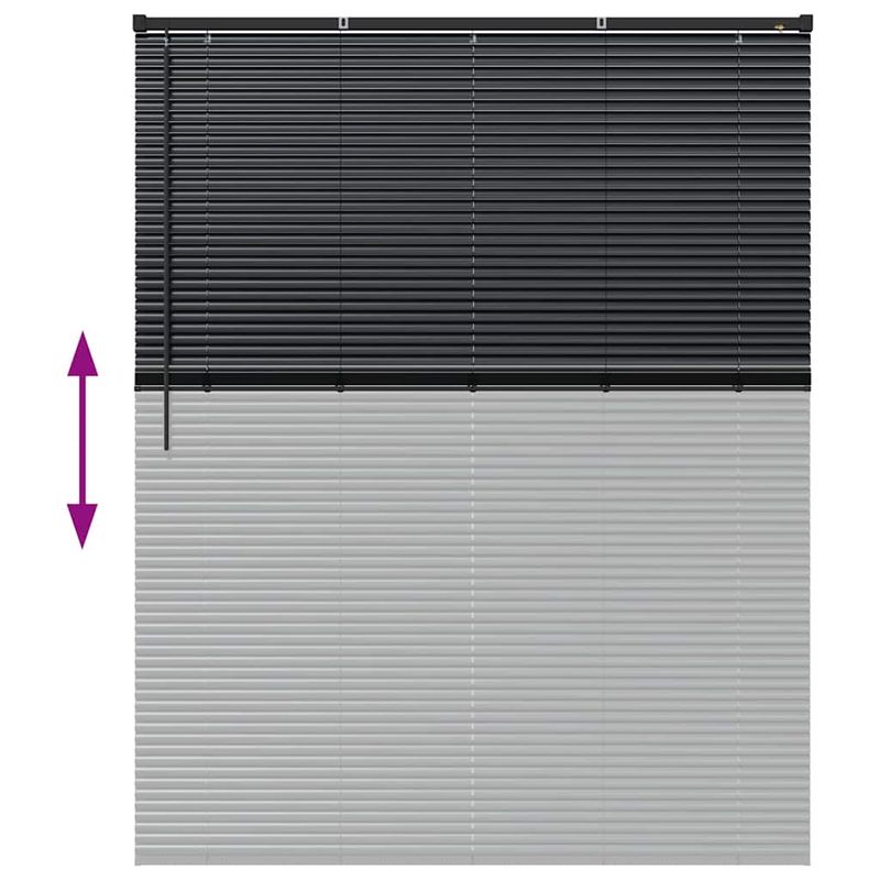 Casa si Gradina - Textile si covoare - Rulouri si jaluzele - Jaluzea pentru Fereastra cu perdele Altele Manual Negru 140 x 175 cm Aluminiu - Infinity.ro