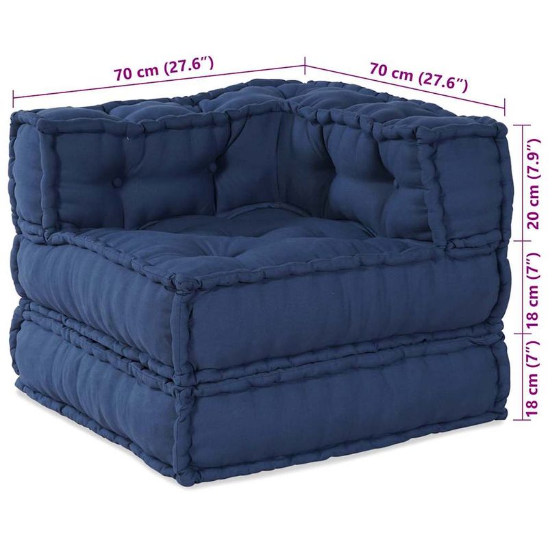 Casa si Gradina - Gradina si terasa - Mobilier exterior - Canapele si fotolii gradina - Fotoliu puf modular, indigo, 70x70x54 cm, textil - Infinity.ro