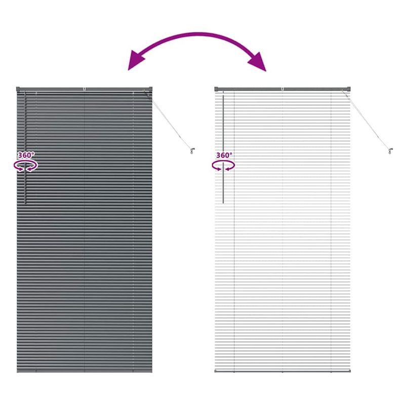 Casa si Gradina - Textile si covoare - Rulouri si jaluzele - Jaluzea pentru Fereastra Gri inchis 80 x 130 cm Aluminiu - Infinity.ro