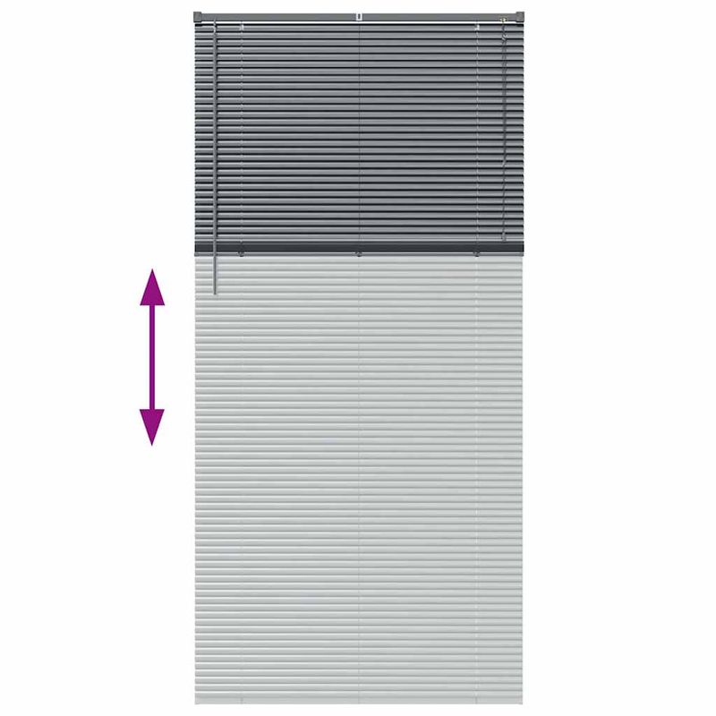 Casa si Gradina - Textile si covoare - Rulouri si jaluzele - Jaluzea pentru Fereastra Gri inchis 80 x 130 cm Aluminiu - Infinity.ro